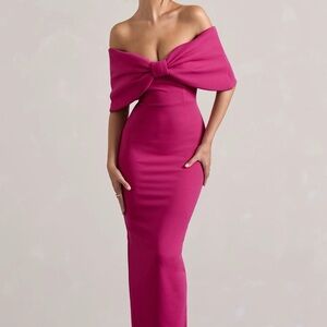 Club L London Pink Strapless Bodycon Gown